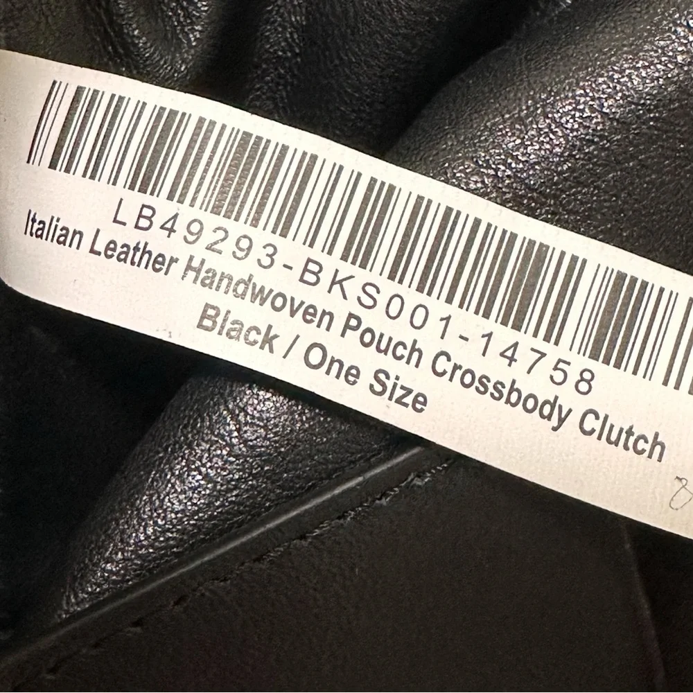 Quince Italian Leather Handwoven Pouch Crossbody Clutch | One Size | Black 👜✨ - Picture 12 of 14